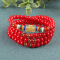 Red Agate Women's Bracelet 6m108 Buddha Beads