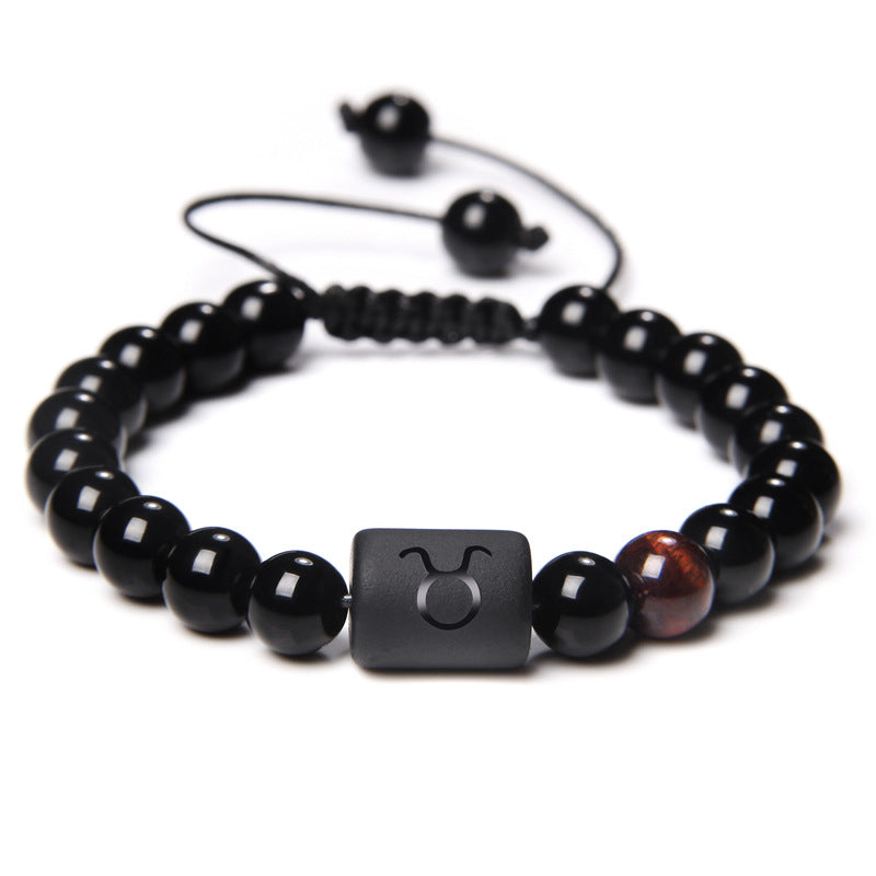 Constellation Black Glossy Beaded Bracelet