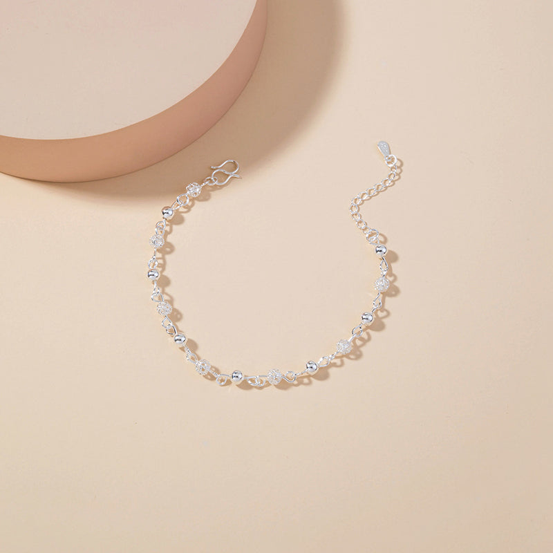 Exquisite & Simple Silver Plated Temperament Hollow Bead Chain Bracelet