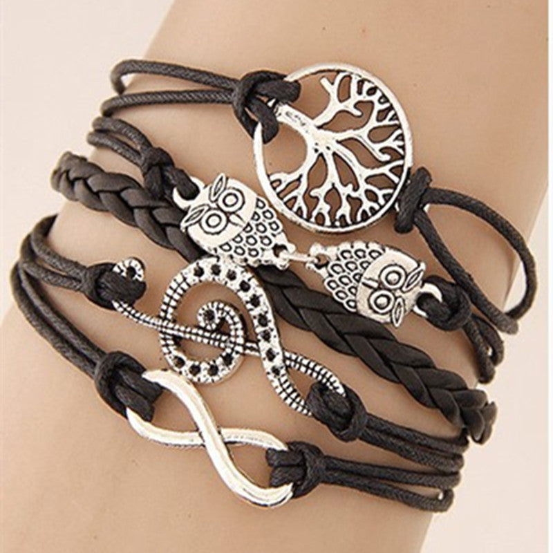 Women's Note Tree Of Life Multilayer Braided Bracelet