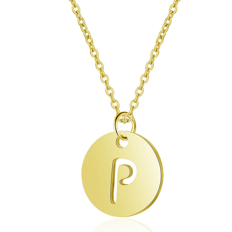 Initial Stylish Stainless Steel Pendant Necklace