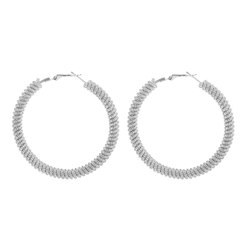 Hong Kong Style Exaggerated Metal Spiral Big Circle Earrings