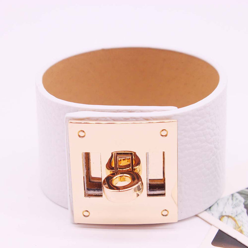 All-match wide leather ladies bracelet