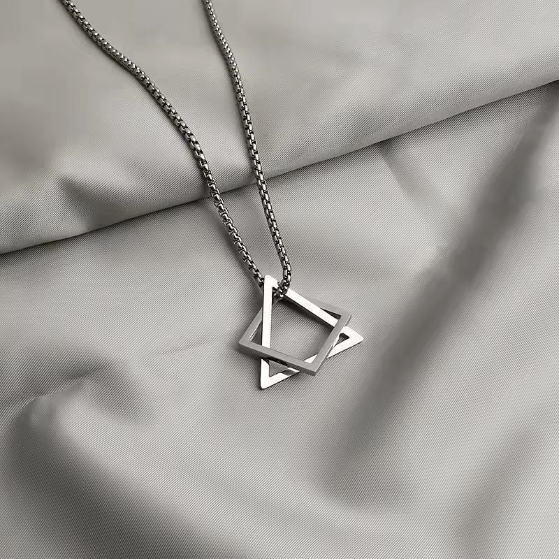 Women's Triangle Pendant Long Sweater Necklace