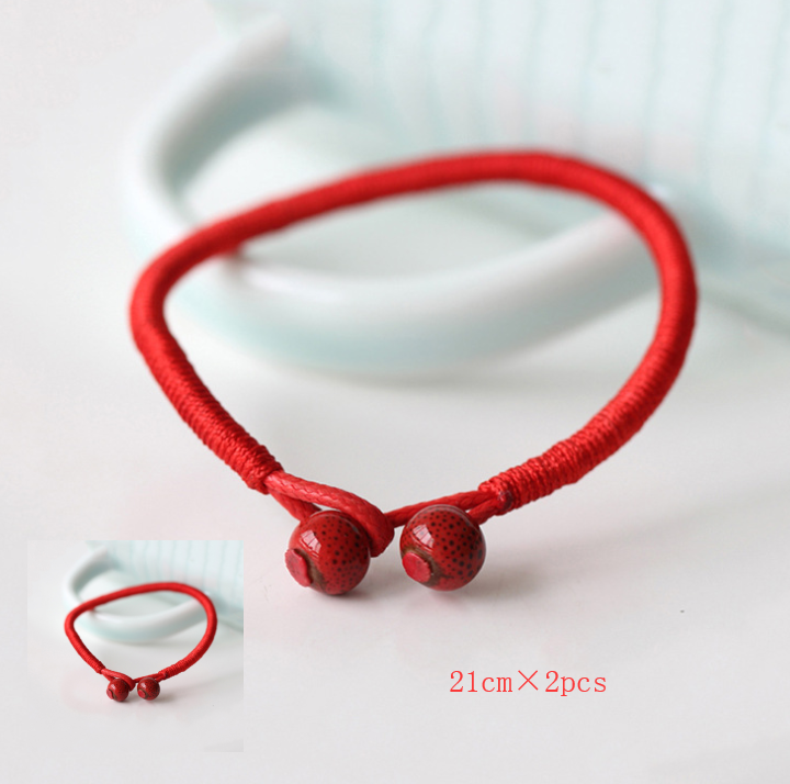 Year red rope bracelet men and women transfer safe ceramic handmade jewelry bracelet ethnic style