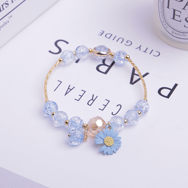 Korean Style Fashion Popping Crystal Small Daisy Bracelet