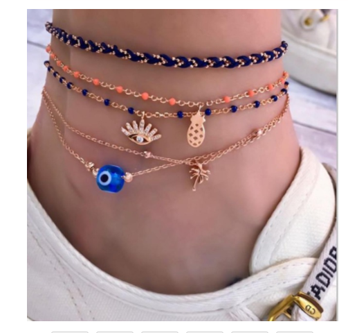Bohemian fashion personality multilayer anklet