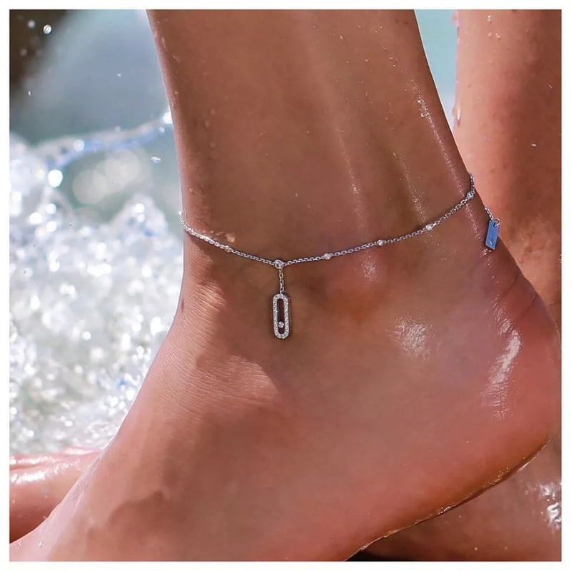 Simple And Versatile Anklets With Micro Zirconia