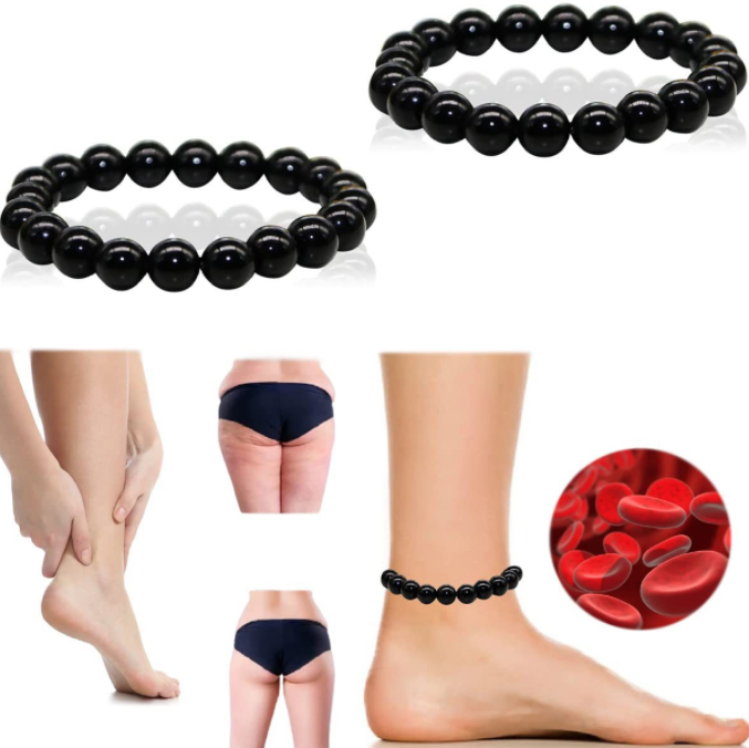 Black Obsidian Slimming Magnetic Anklet