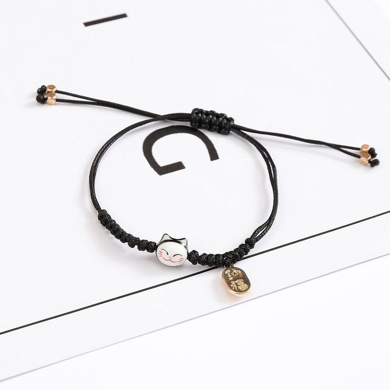 Red String Woven Lucky Cat Bracelet