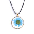 Epoxy Dried Flower Necklace Glass Ball Pendant Collarbone Chain