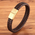 Stainless Steel Bracelet Fashion Couple Braided Leather Cord