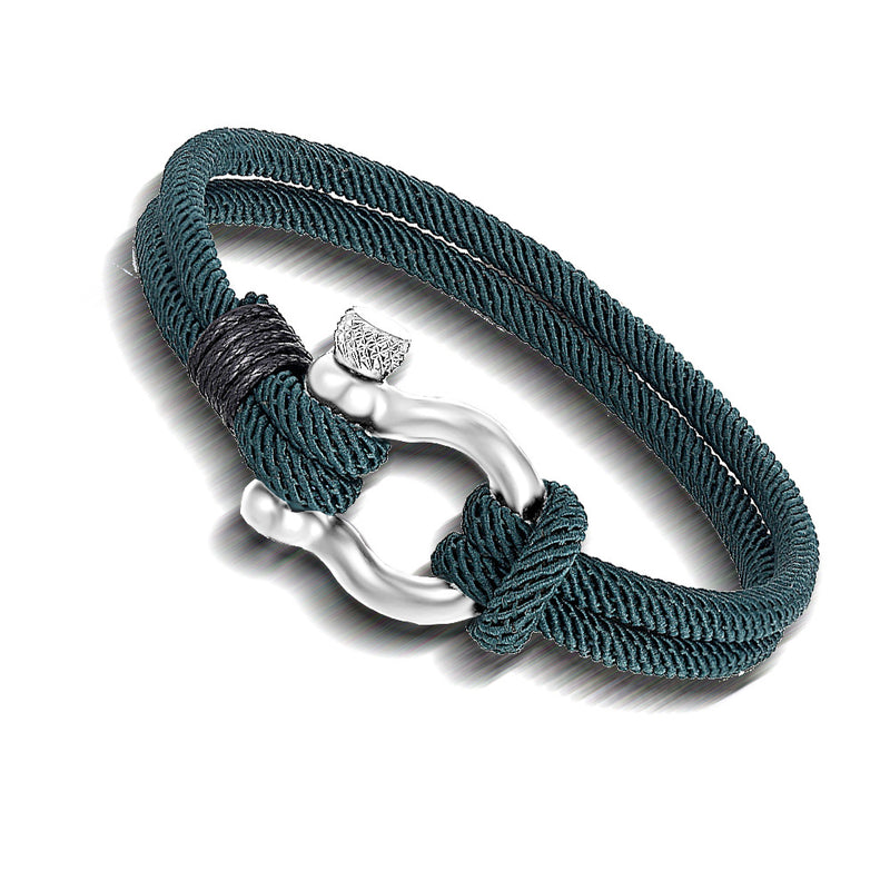Men's Braided Titanium Steel With Horseshoe Buckle Bracelet