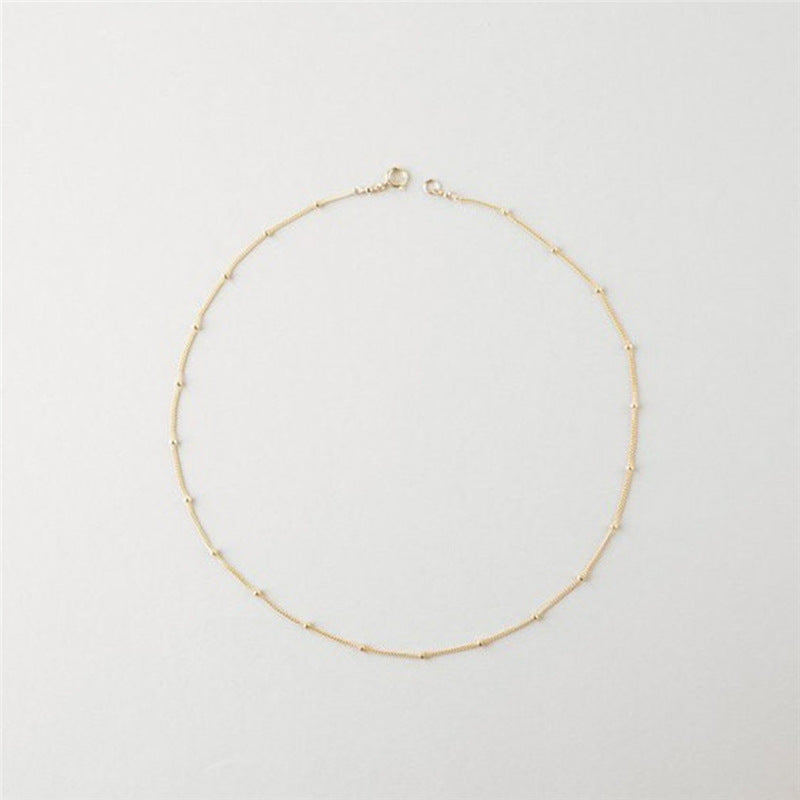 Peas chain plated simple stacked belt wild clavicle chain