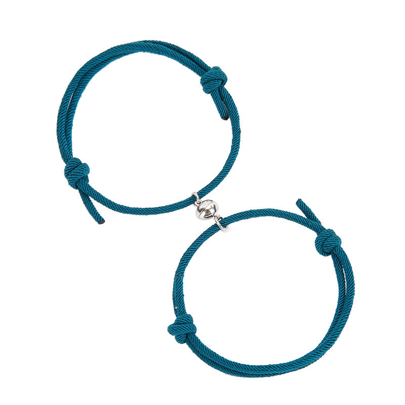 Alloy Simple Milan Rope Bracelet With Attracting Magnet For Couples