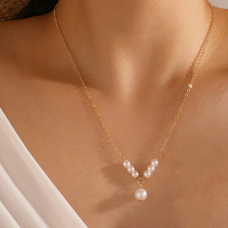 Necklace Simple Double Layer Small Peach Heart With Diamonds