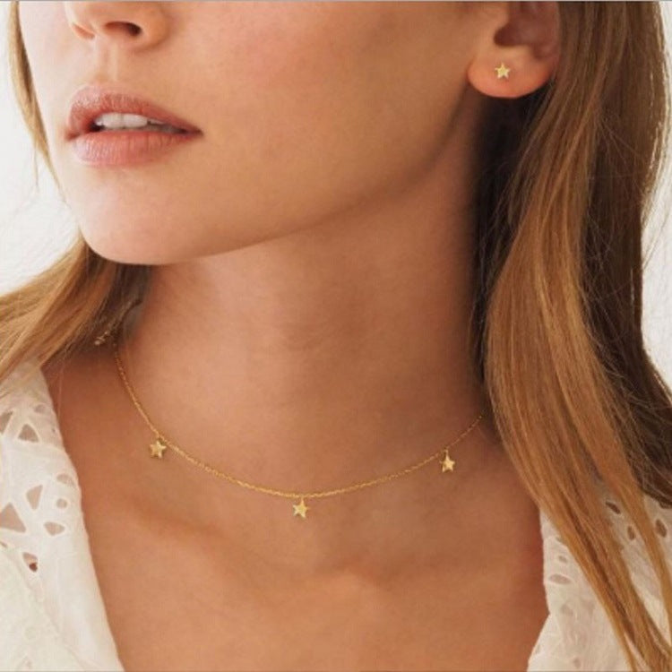 Clavicle Chain Sequined Star Butterfly Necklace Chain Necklace