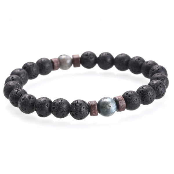 Fashion Men's Retro Volcanic Stone Yoga Bracelets