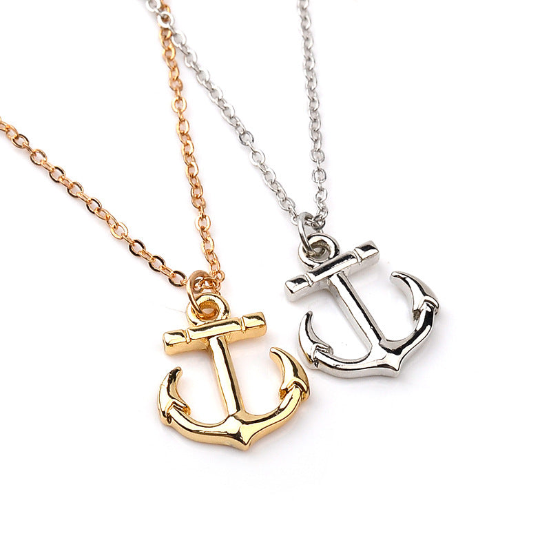 Anchor-shaped cross alloy ladies necklace