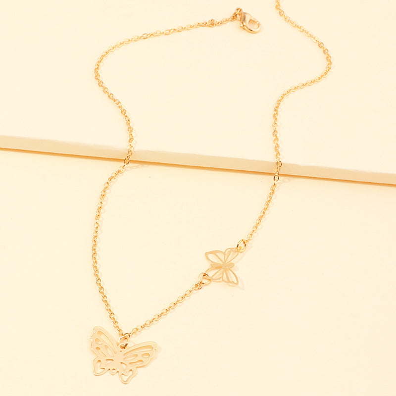 European And American New Fashion Butterfly Necklace Simple