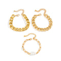 Metal Special-Shaped Imitation Pearl Set Bracelet