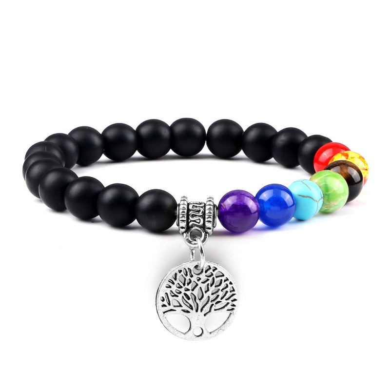 Creative 8mm Beads Tree Of Life Pendant Bracelet