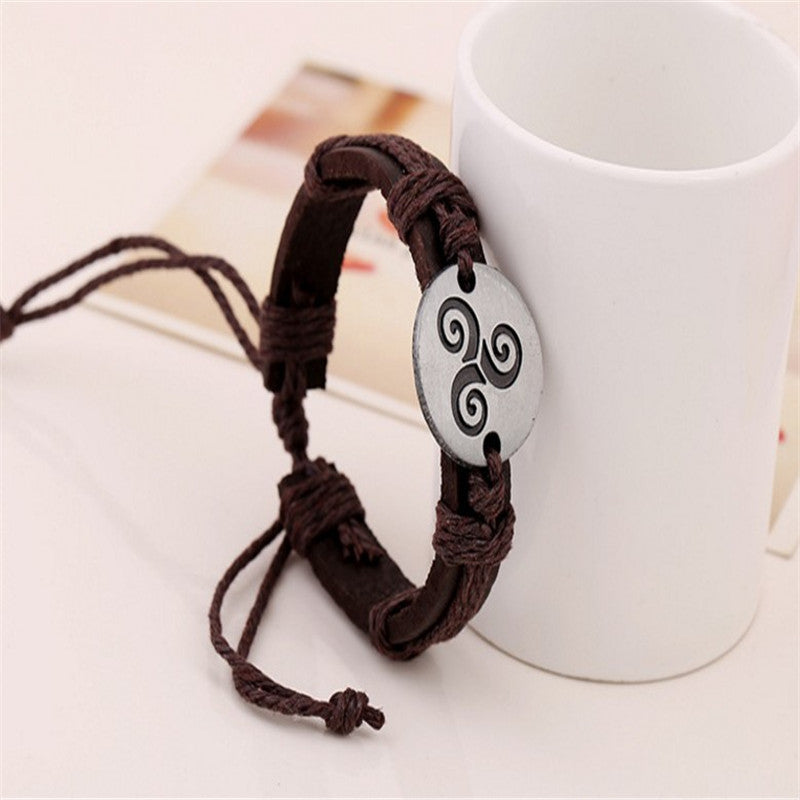 Alloy retro leather bracelet