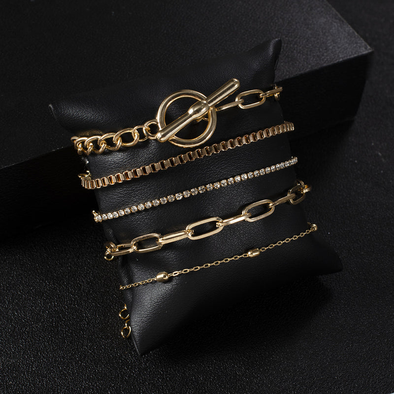 Alloy Geometric Electroplating Bracelet