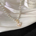 Super Fairy Temperament  Pearl Love Necklace