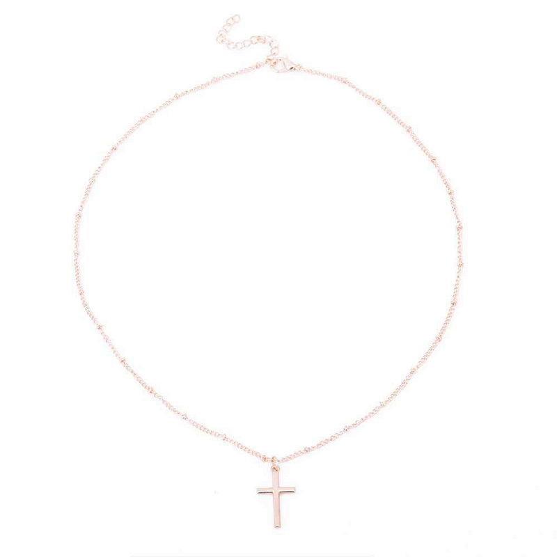 Ladies Clavicle Chain Cross Necklace