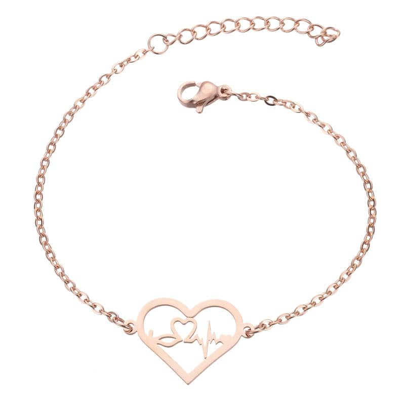Stainless steel ECG bracelet female