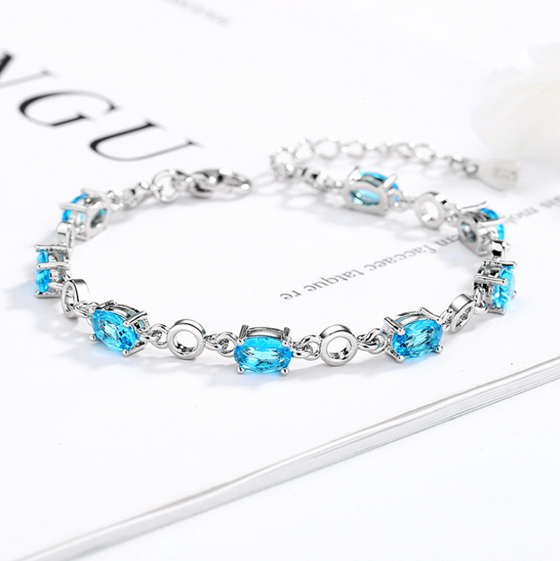 Ocean Heart Bracelet Blue Crystal