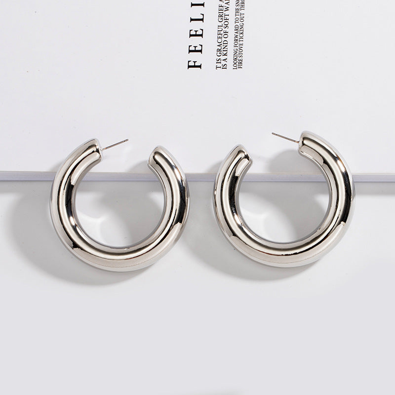 Metal C-shaped Fashion Earrings