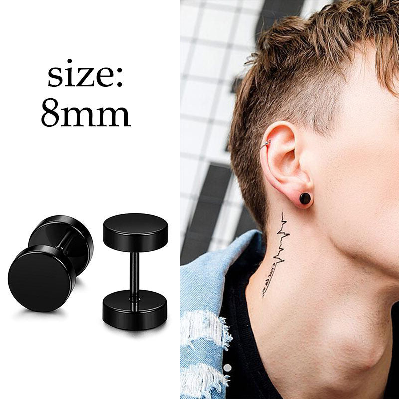 Black stainless steel earrings