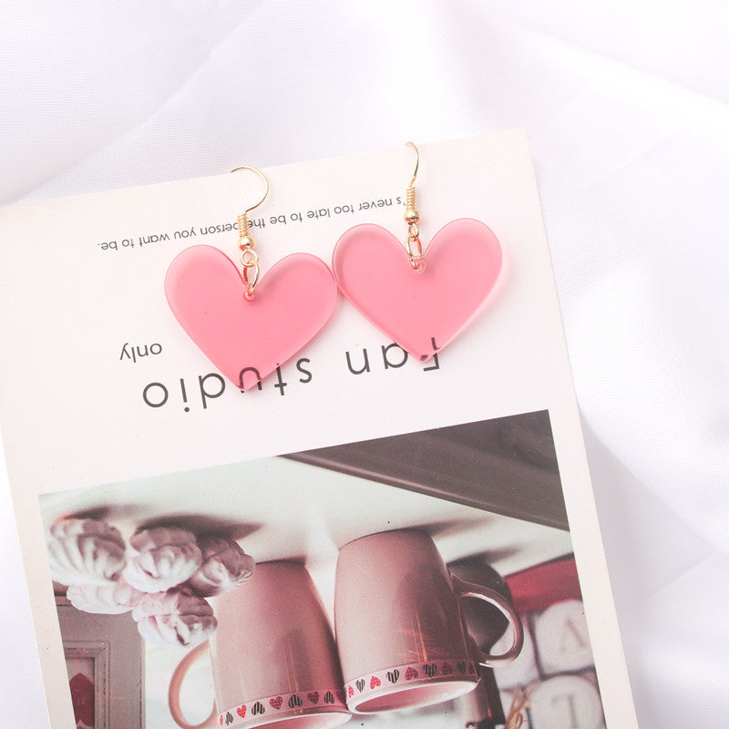 Japanese And Korean Trend Personality Retro Acrylic  Peach Heart Earrings