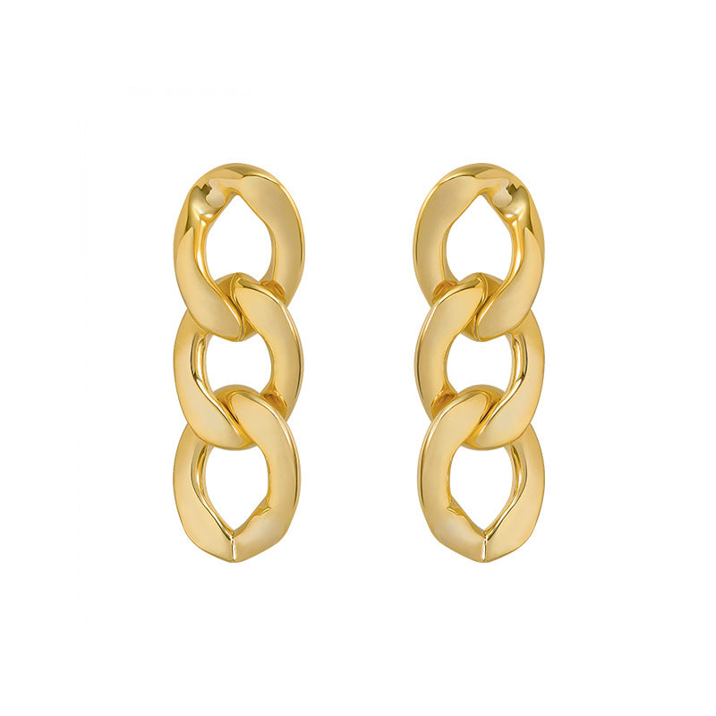 Simple And Versatile Geometric Twisted Metal Earrings
