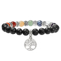 8MM Volcanic Stone Beads Tree Of Life Bracelet Colorful Chakra Energy Yoga Bracelet