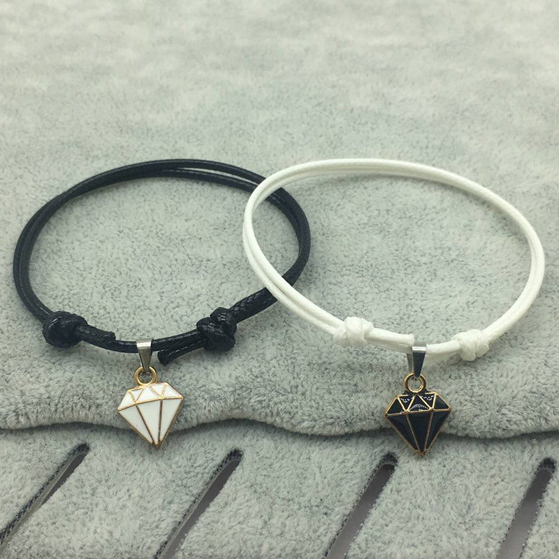 Diamond couple bracelet