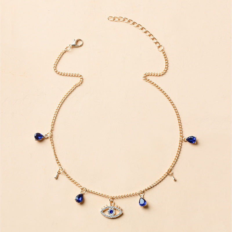 Fashion Gold Plated Devil's Eye Crystal Necklace