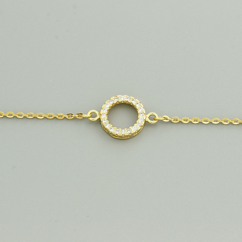 Geometric Round Crystal Encrusted Bracelet For Women