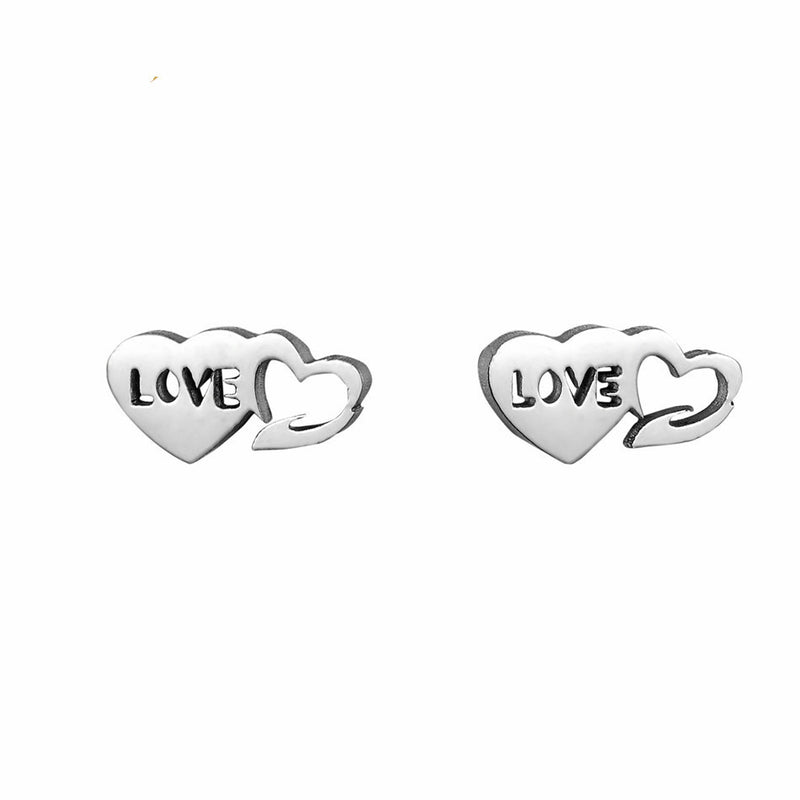 Stainless Steel LOVE Heart Jewelry Set