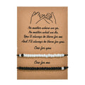 Simple Black And White Bead Double-layer Couple Bracelet