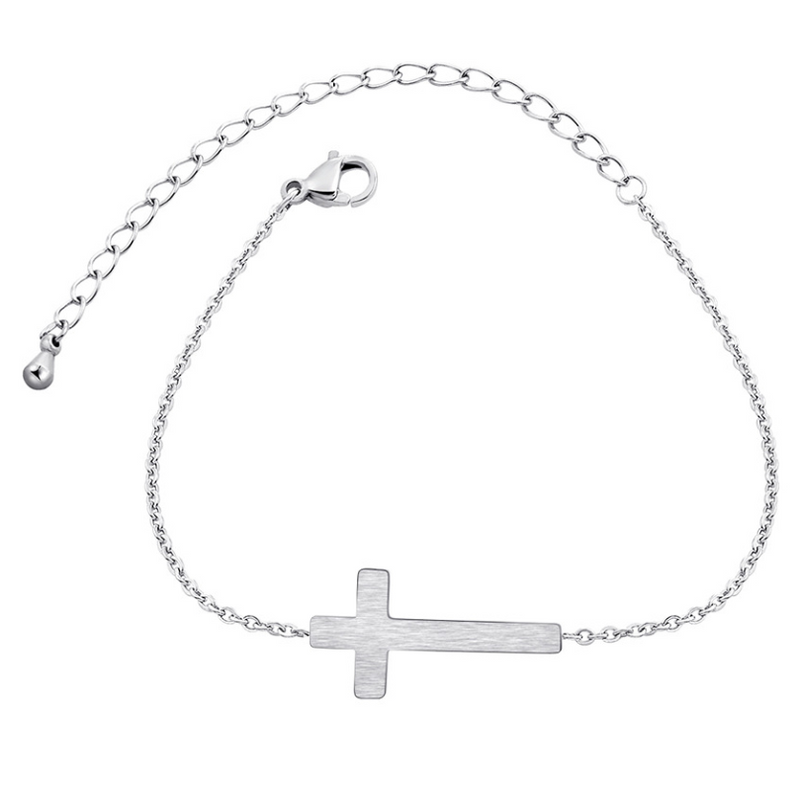 Cross Pendant Stainless Steel Bracelet