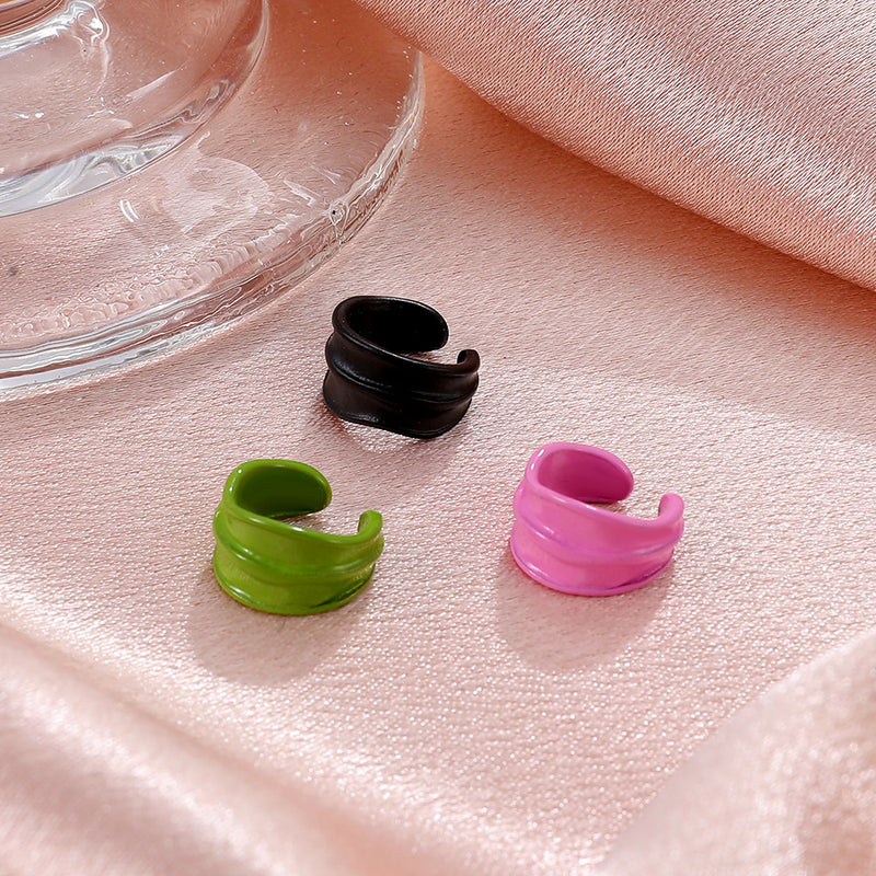 Retro Oil Drop C-shaped Non-hole Ear Clip Ins Style Simple