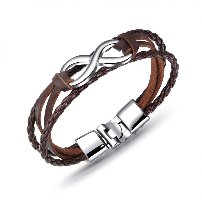 Braided leather bracelet