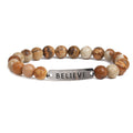 Volcanic stone believe letter bracelet bracelet