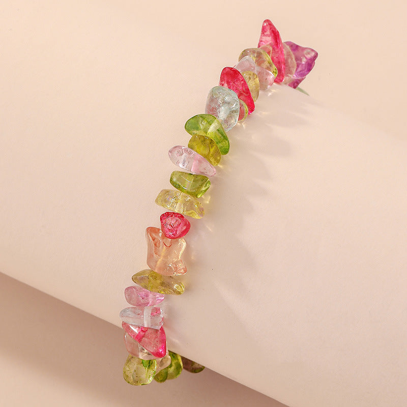 Fashion Irregular Color Stone Butterfly Bracelet