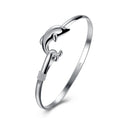 Personalized Accessories Silver Single-Line Dolphin Bracelet