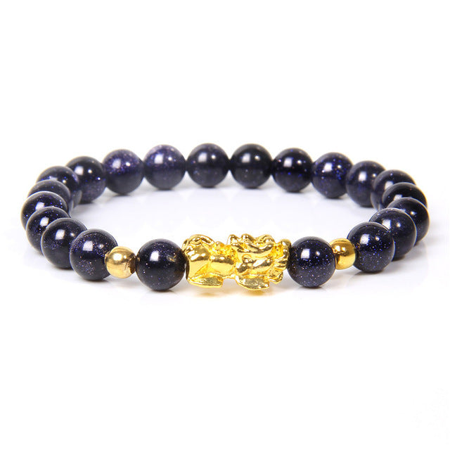 Black Pixiu Natural Gold Obsidian Bracelet