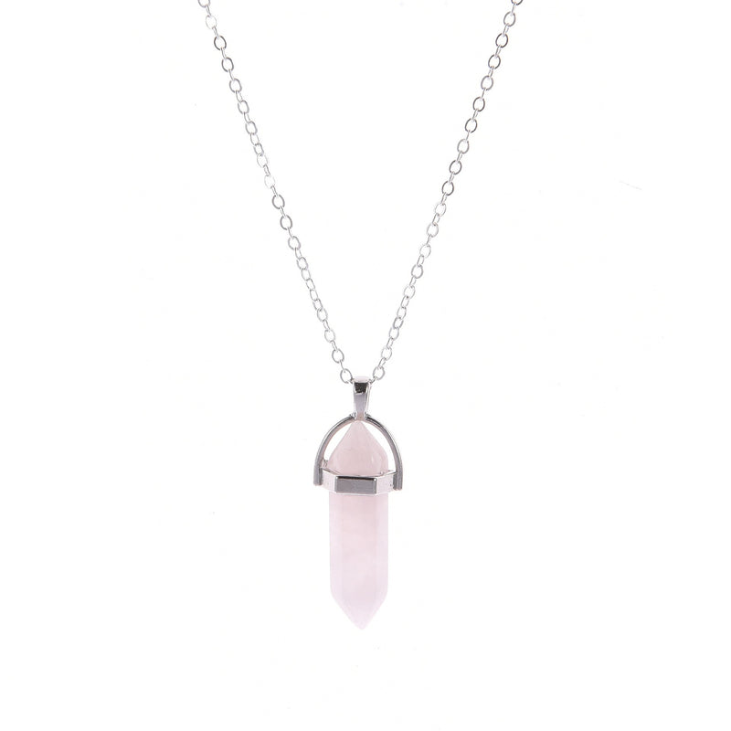 Short Bullet Head Crystal Stone Pendant Clavicle Necklace